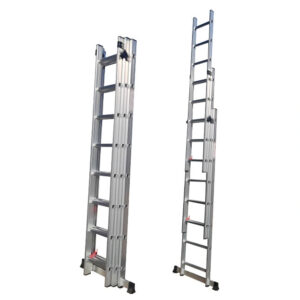3-Section Aluminum Telescopic Extension Ladder Step Folding Ladder 3-12m